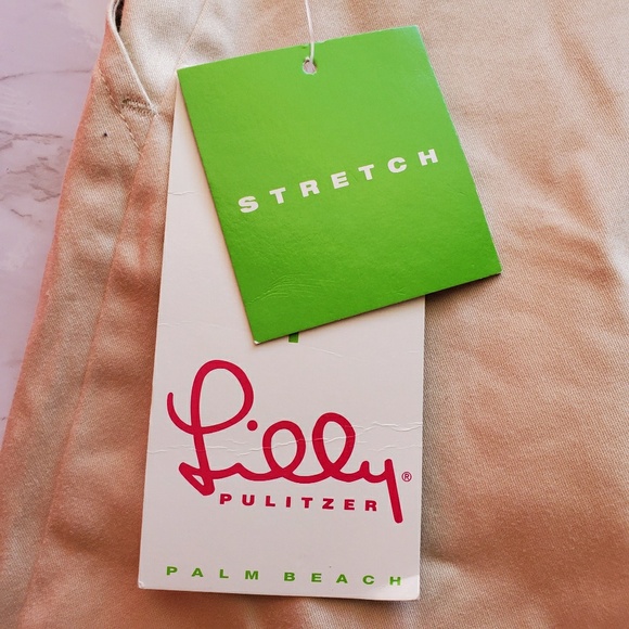 Lilly Pulitzer Palm Beach Par Shorts 17" Sand Khaki NEW - Picture 4 of 5